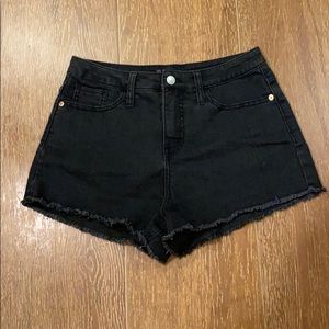 black shorts